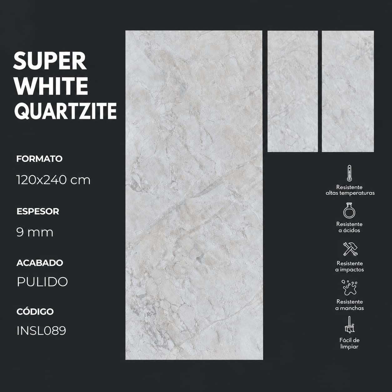 detalles super white quartzite